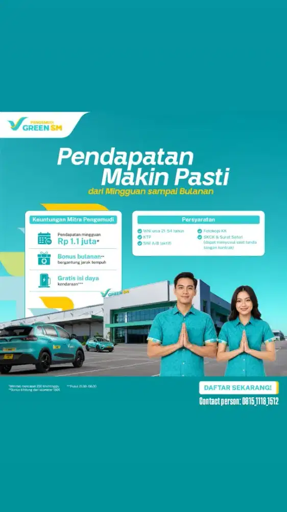Lowongan kerja driver Green SM