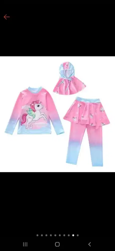 Baju renang anak perempuan unicorn