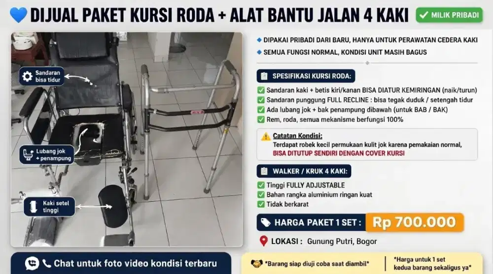 Kursi Roda dan Kruk 4 Kaki