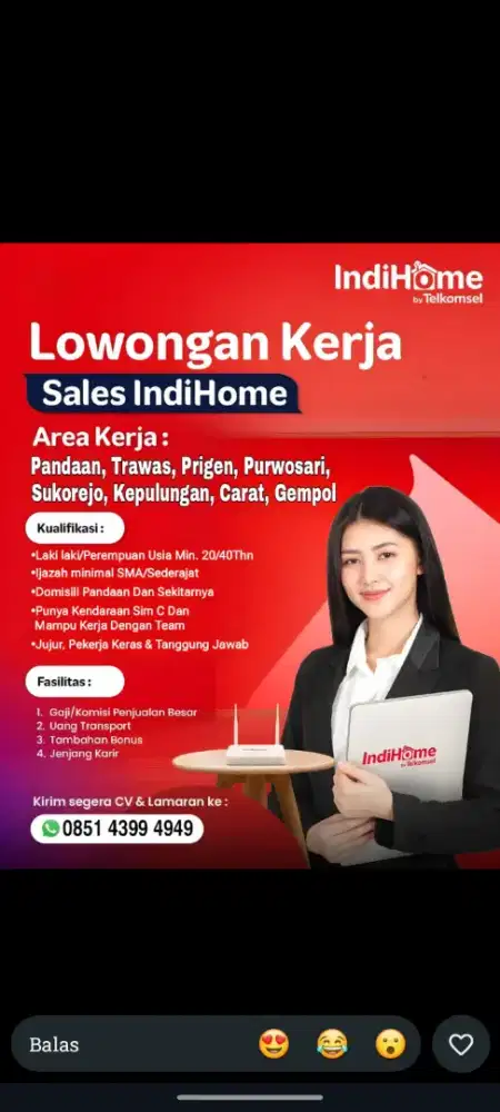 loker sales indihome