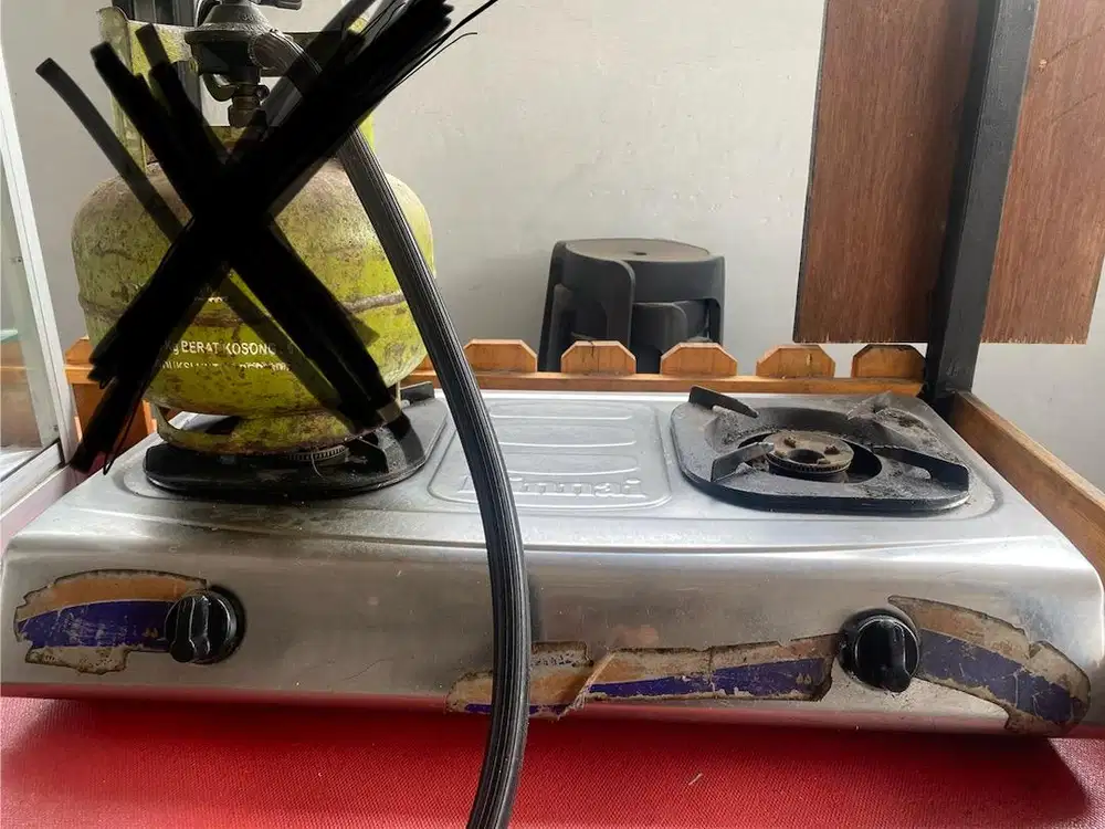 Kompor rinai 2 tungku ( selang+regulator)