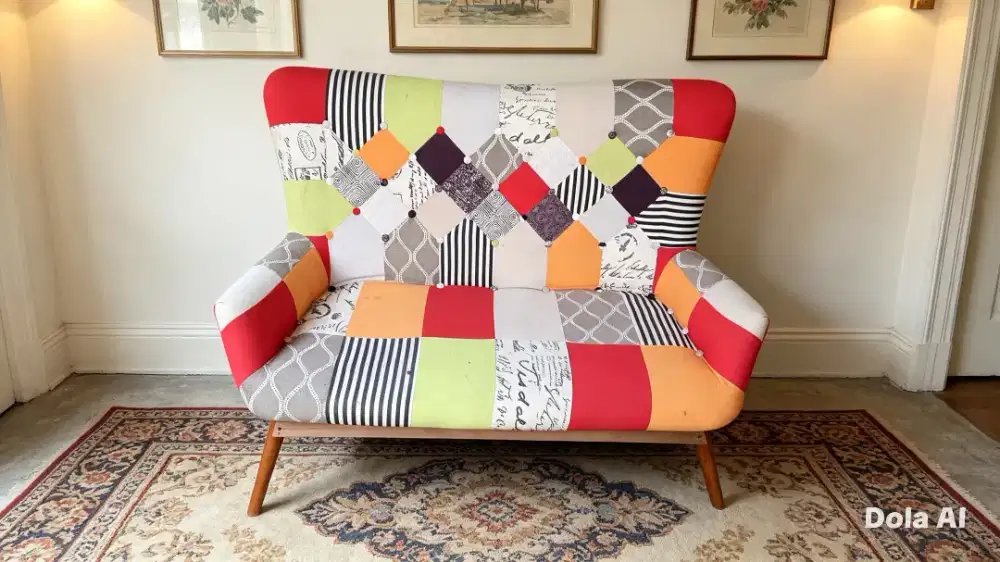 Sofa 2 seater motif kain corak