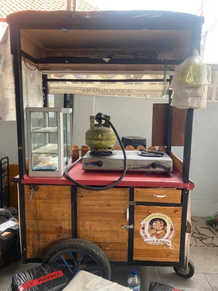 Gerobak kayu bekas usaha (only gerobak)