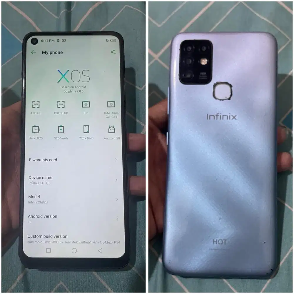 INFINIX HOT 10 RAM 4/128 (SIDIK JARI ON)