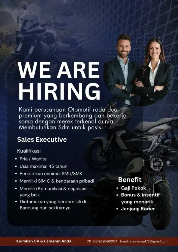 Dibutuhkan Sales Executive