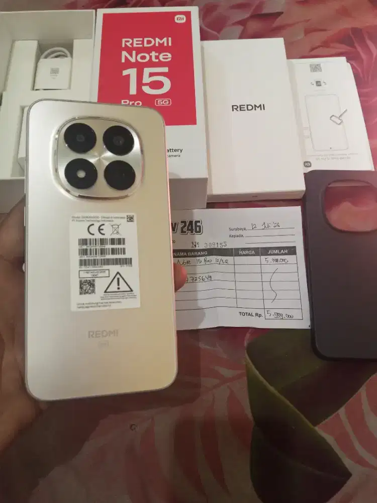 REDMI NOTE 15 PRO 5G RAM 12+12/512GB usia baru smingguan garansi 15bln