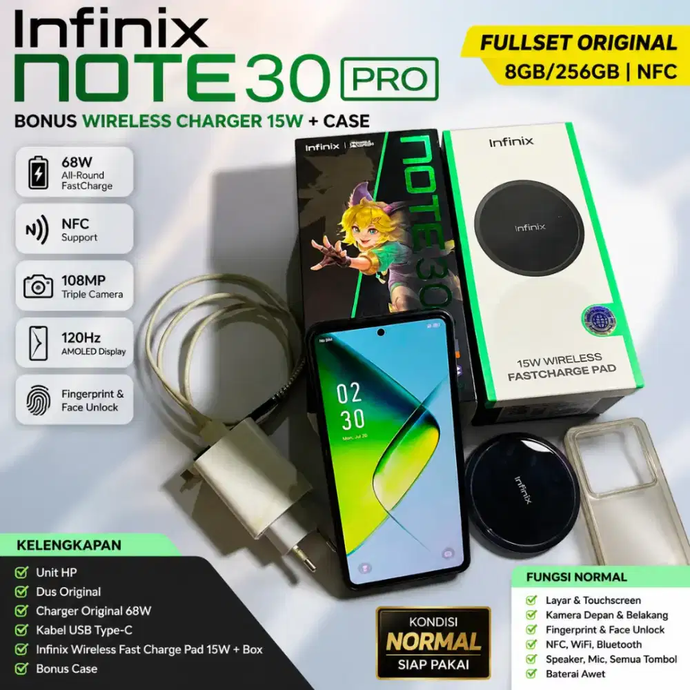 Infinix Note 30 Pro 8/256GB NFC Fullset Original + Wireless Charger