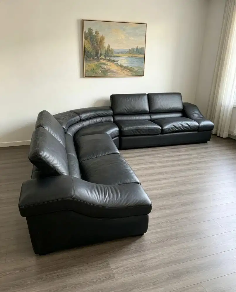 SOFA L SECTIONAL NATUZZI FULL LEATHER GENUINE ( KULIT SAPI )