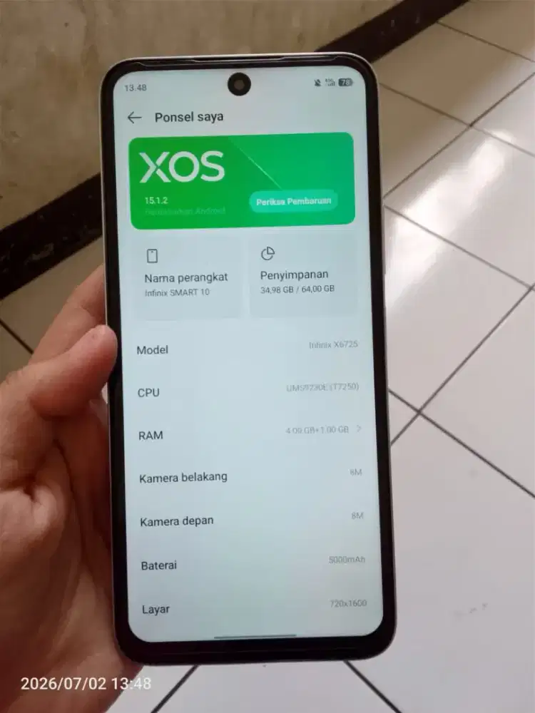 Ram 4/64 Infinix smart 10.. jual cpt
