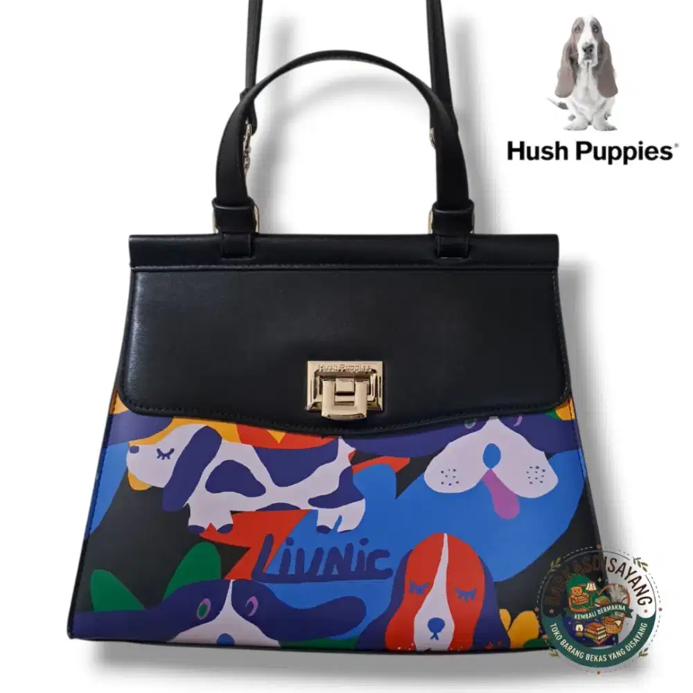 JUAL MURAH PRELOVED TAS KULIT HUSH PUPPIES TOP HANDLE MEDIUM BLACK