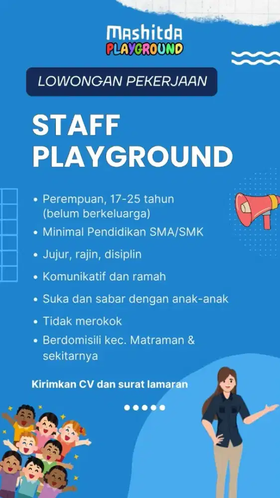 Dibutuhkan staff playground