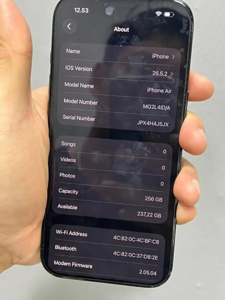 Iphone air 256 digimap bh 100 garansi panjang mei 2027