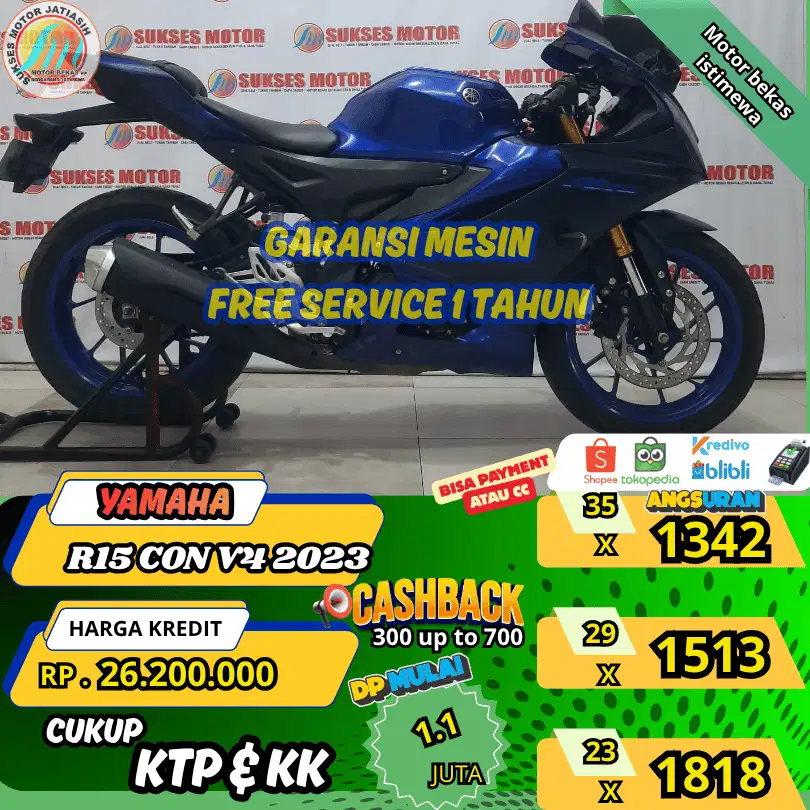 YAMAHA R15 V4 CON 2023   ANGSURAN TERMURAH SYRT KTP&KK (SUKSESMOTOR)