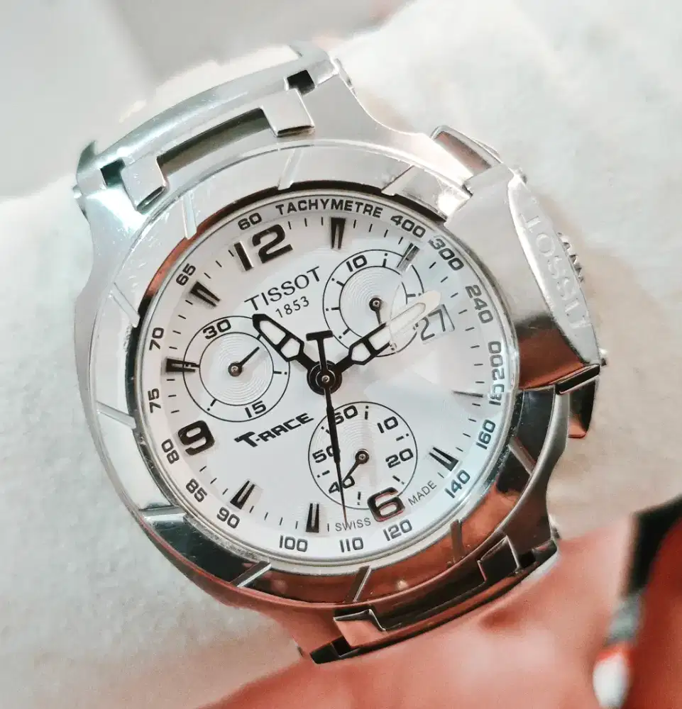JUAL CEPAT! JAM TANGAN TISSOT T-Race White Chronograph ORI FULLSET