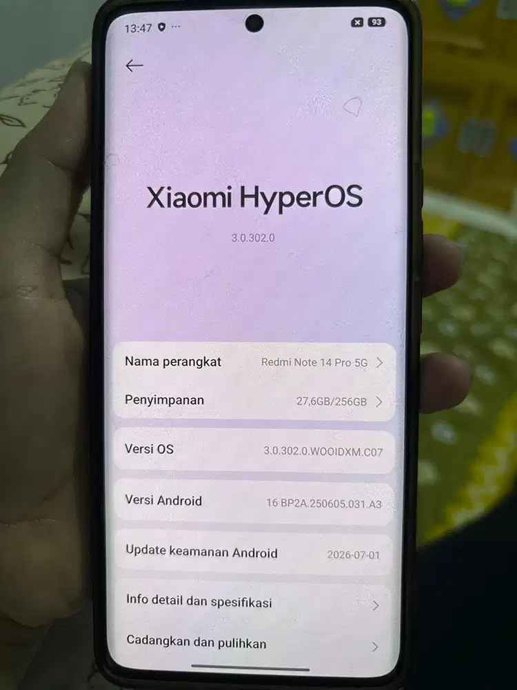 Hp bekas xiomi redmi note 14 pro 5g