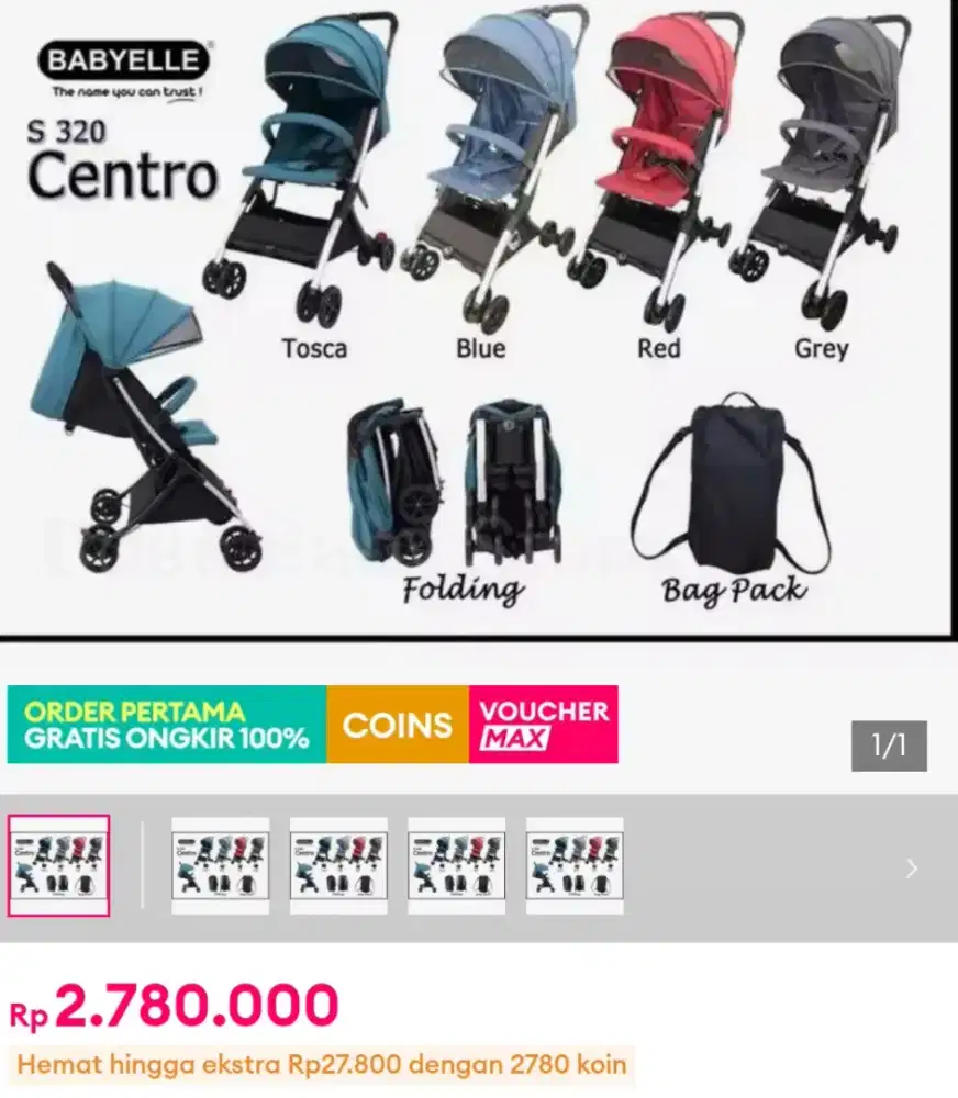 Stroler elle centro nyaman buat traveling, dan simple