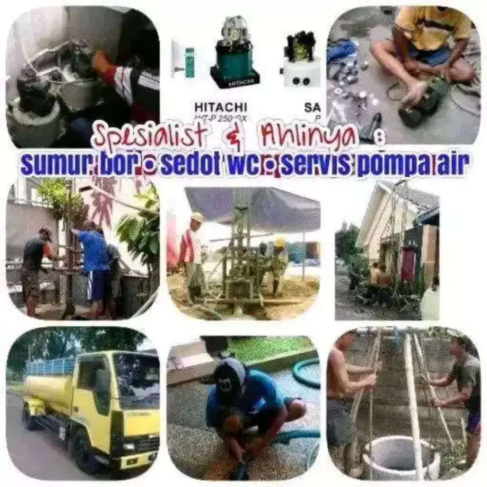 jasa saluran mampet sedot wc suntik sumur bor service servis pompa air