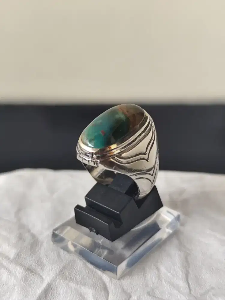 004 Batu Garut Odim 21*12*7 mm (est) Ring Alpaka Super size jari 8
