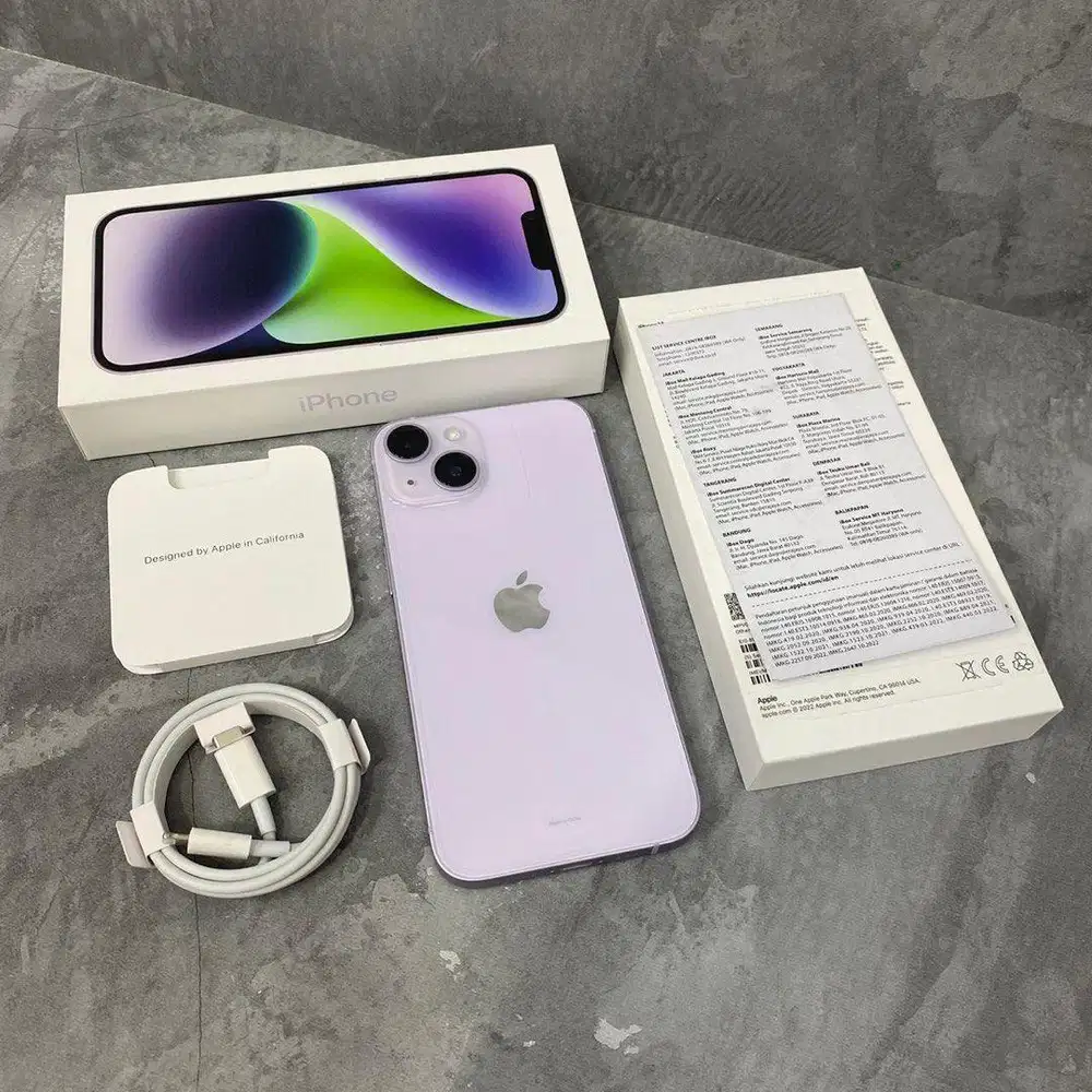 iPhone 14 128 Gb Purple Ex iBox pemaiaian 5 bulan