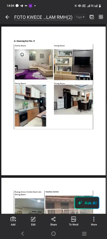Dijual/Disewakan Rumah 2 Lt Furnished ,sayap Batik Kumeli Sukaluyu BDG
