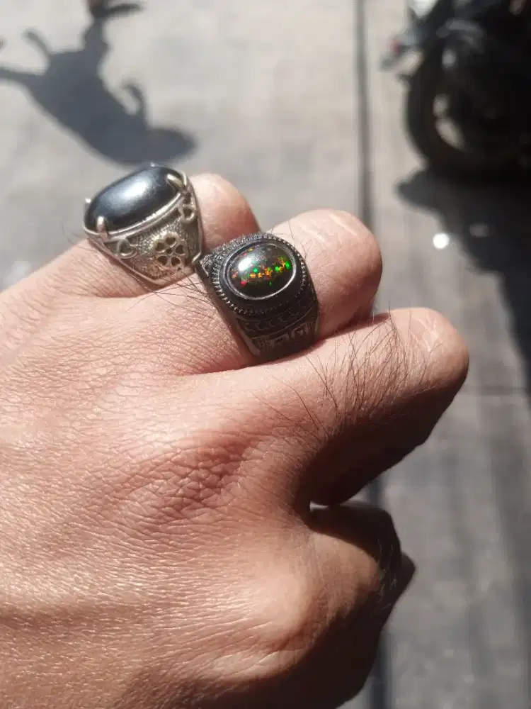 Batu akik black oval kembang jarong udh keluar full