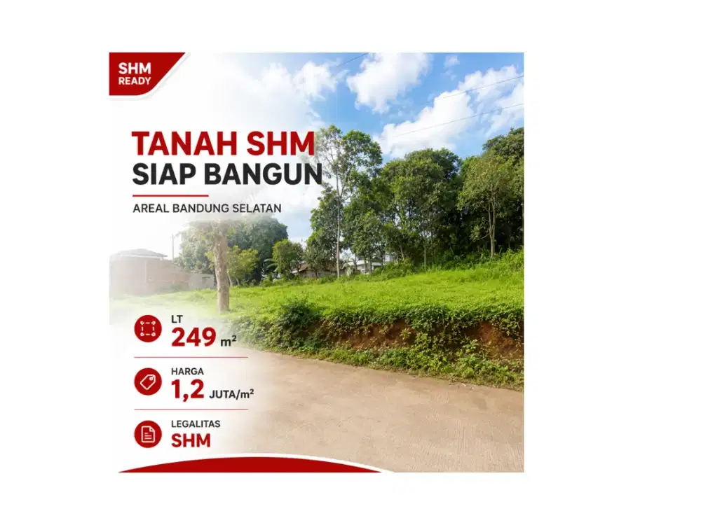 Tanah Kawasan Bandung Selatan Legalitas SHM Siap Bangun