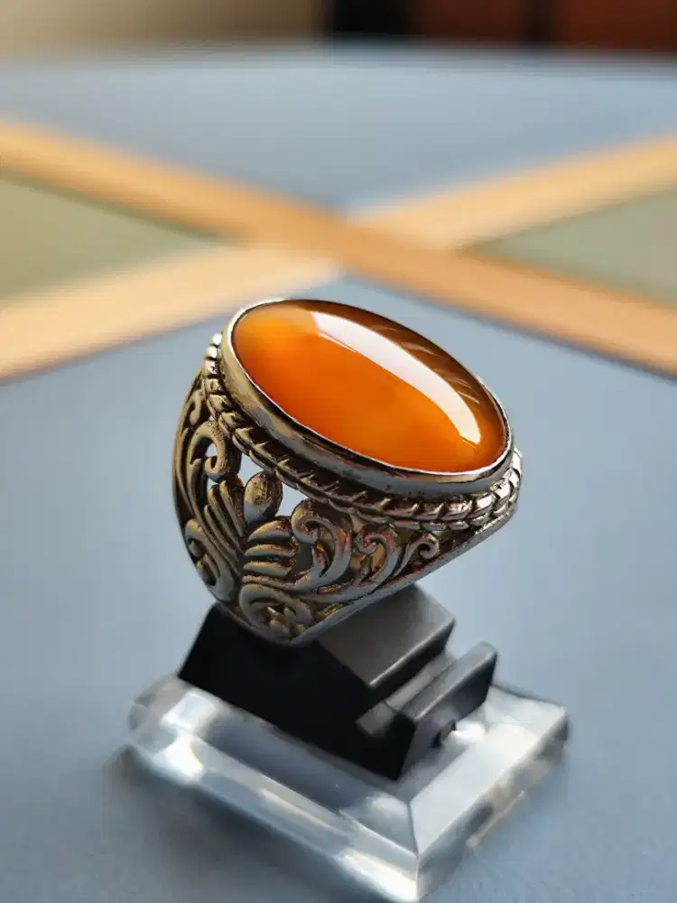 008 Batu Orange supreme chalcedony pacitan 24*17*7 ring alpaka sj 7,5