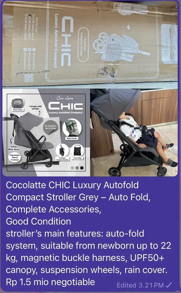 Cocolatte CHIC Luxury Autofold Compact Stroller