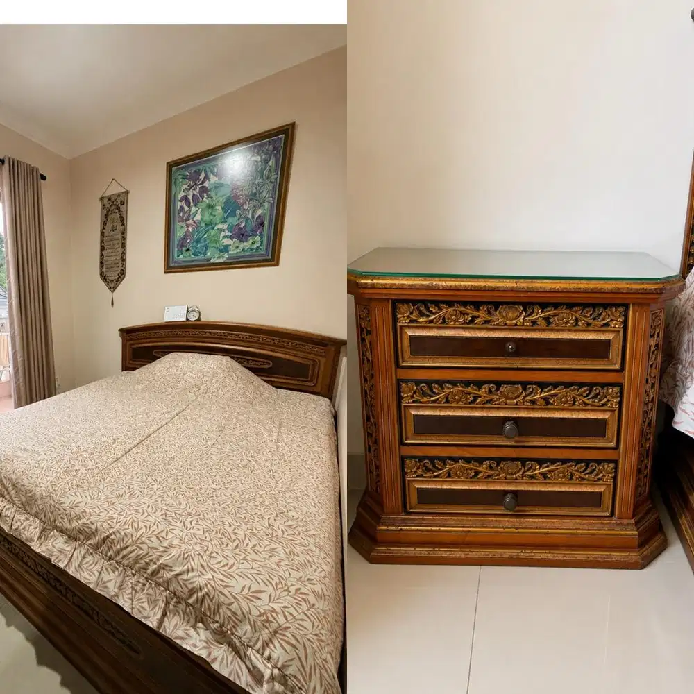 Dijual tempat tidur + kasur + nakas