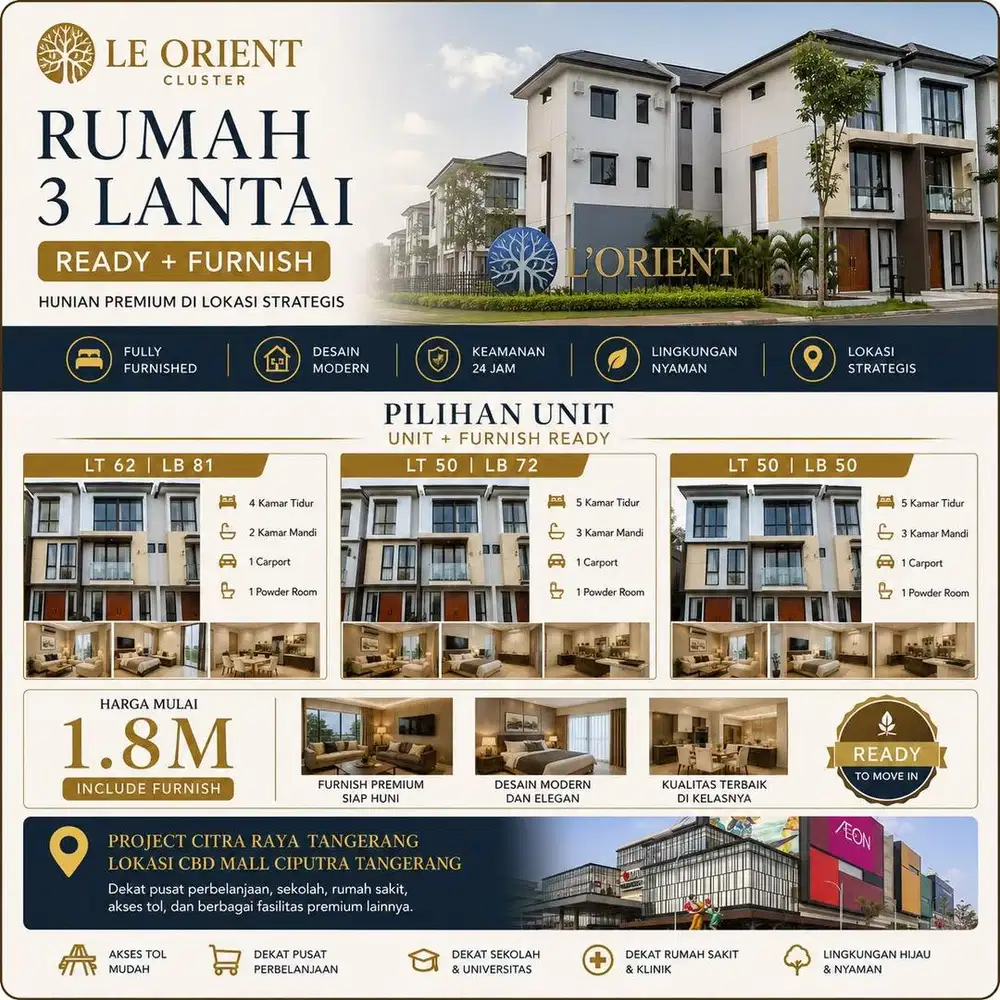 Rumah 3 Lantai | Rumah di jual | Jual Rumah Dp 0 Free Ppn