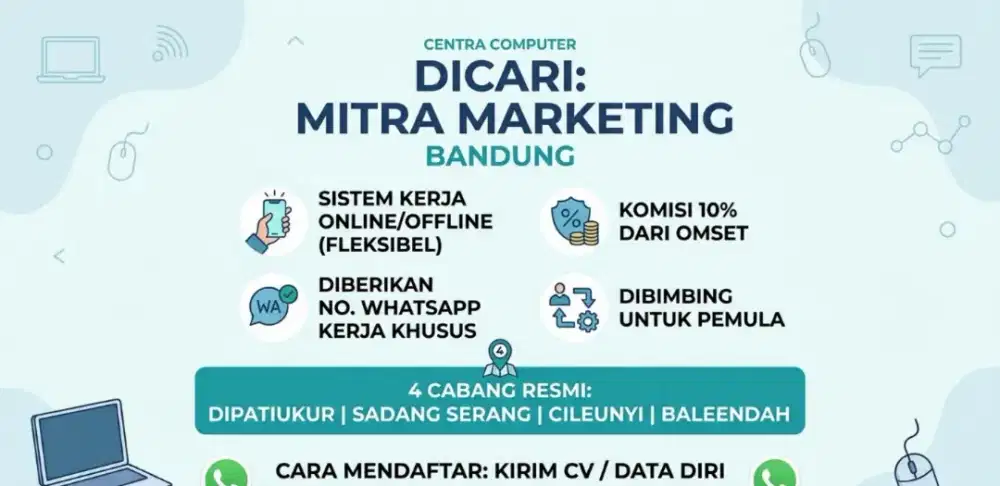 Dicari: Mitra Marketing WFH sebanyaknya! dibantu datangkan Konsumen