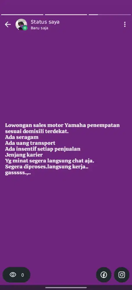 Dibutuhkan sales Yamaha
