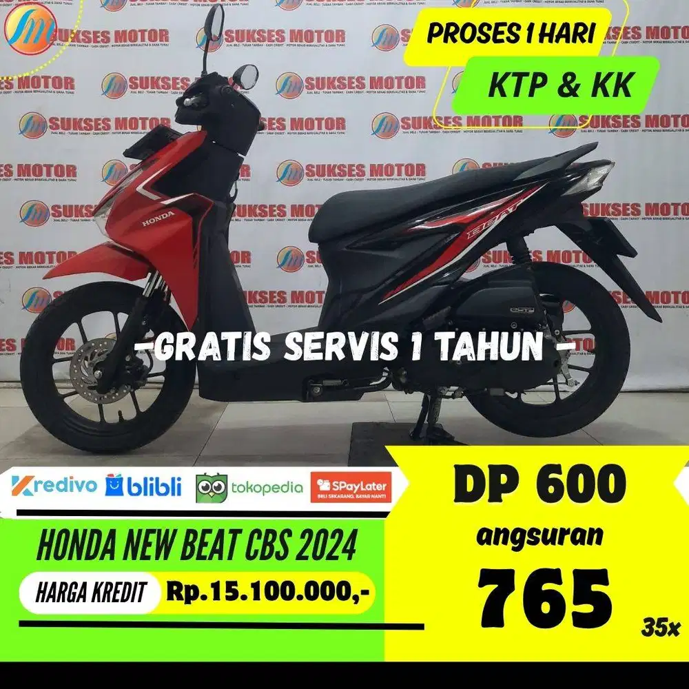 HONDA NEW BEAT CBS 2024 DP CUMA 600RIBU ANGSURAN RINGAN BERGARANSI