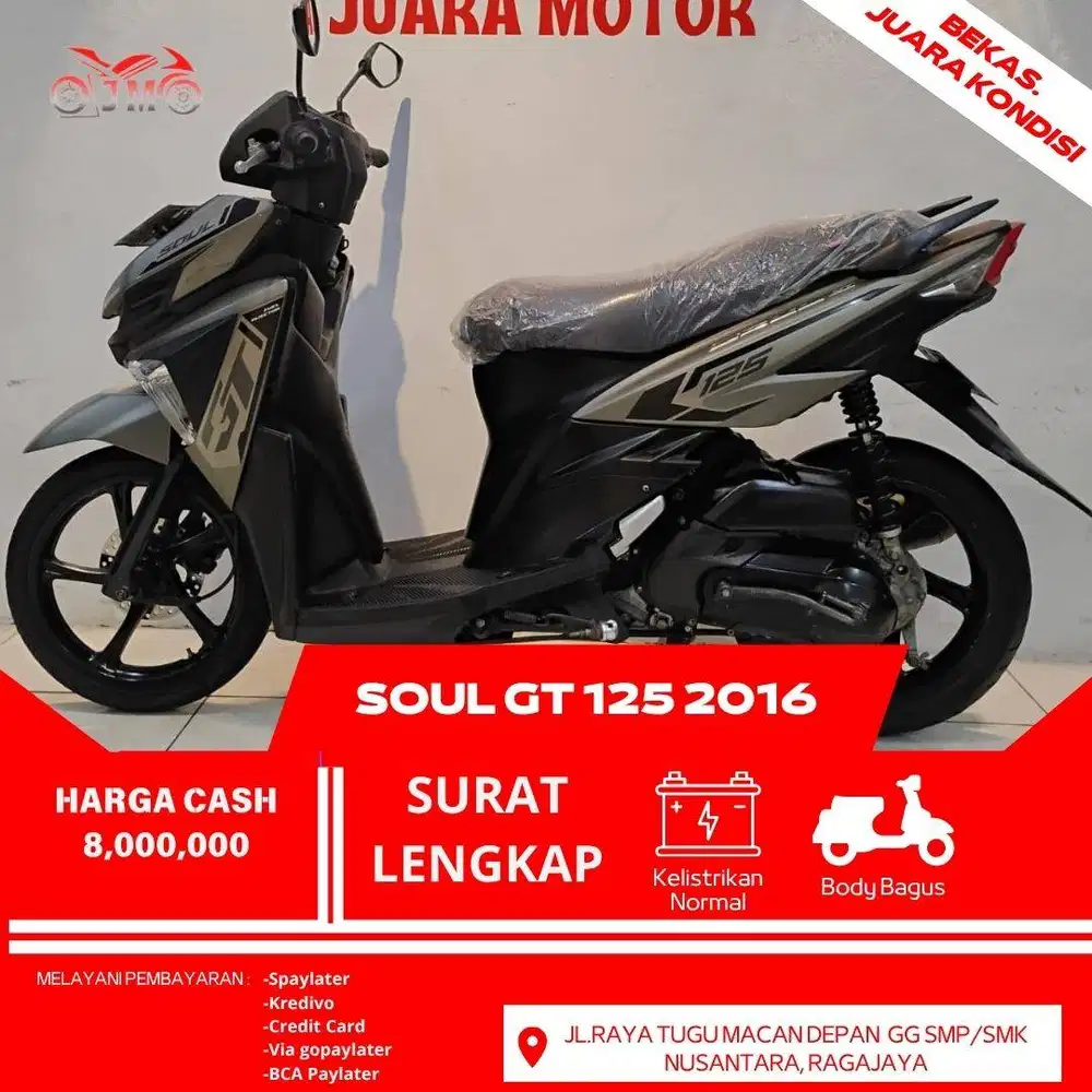 SOUL GT 125 TAHUN 2016 SURAT LENGKAP TERMURAH SIAP PAKAI NO KENDALA