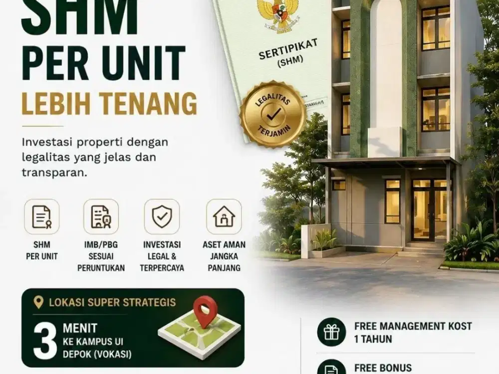 Dijual Kost Kosan 6 Kamar Nego Dekat Kampus UI Universitas Indonesia Depok
