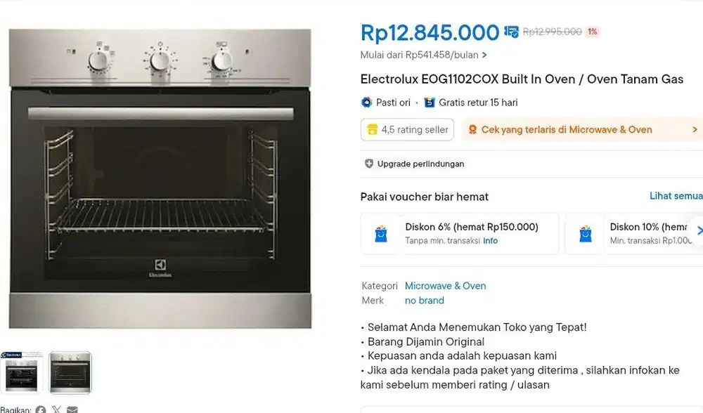 OVEN ELECTROLUX NEW