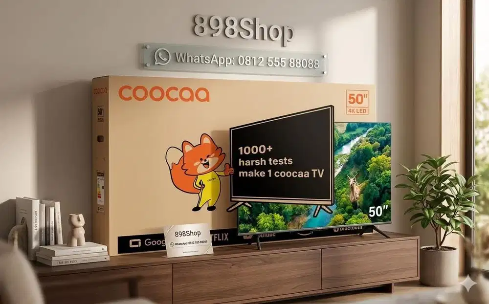 Coocaa TV 50 Google TV Android UHD 4K Dolby HVC HDMI Resmi 3th