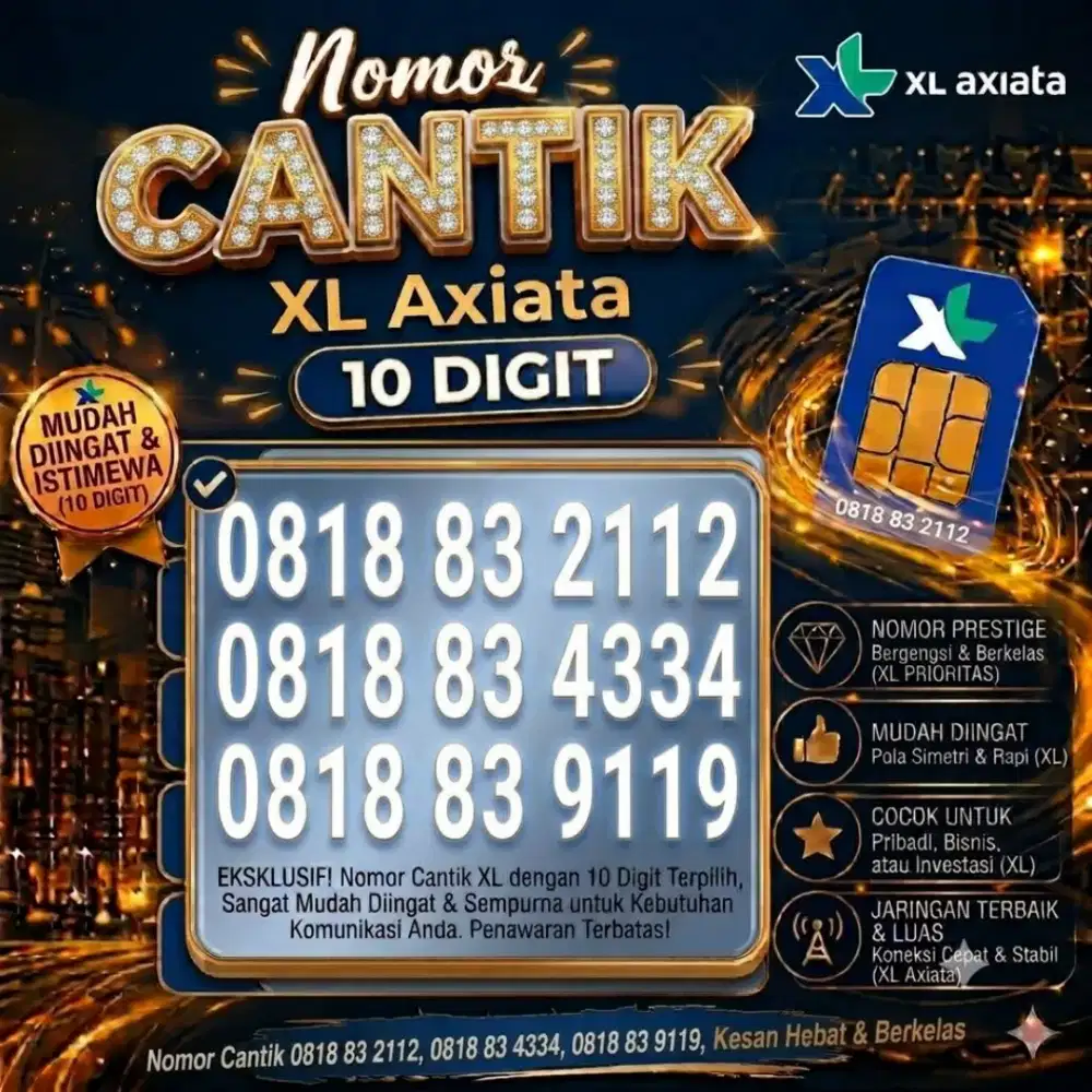 Nomor cantik XL axiata 10 digit