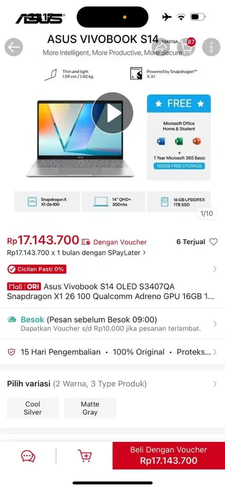 JUAL BU !!! ASUS VIVOBOOK S14 OLED