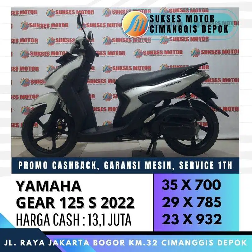 YAMAHA GEAR 125 S-VERSION 2022 MULUS CASH KREDT PROMO DP 500