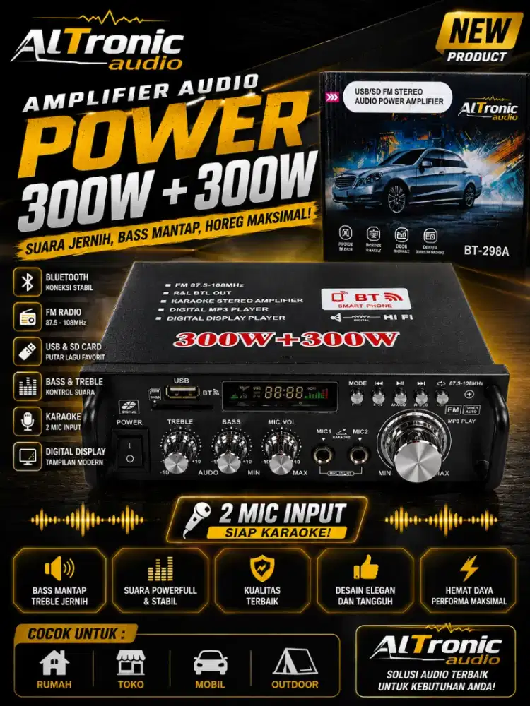 Power amplifier karaoke bluetooth bt-298A