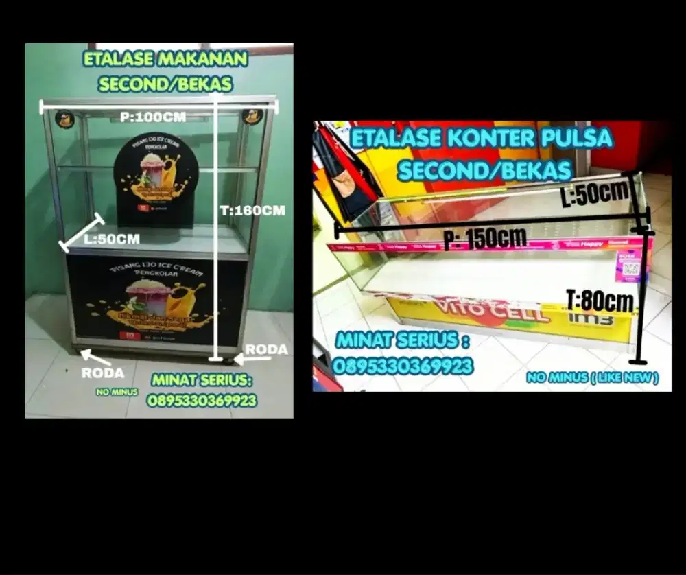 DI JUAL ETALASE BEKAS