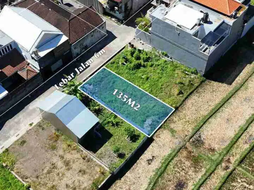 Jual Muarah Tanah Jl Gunung Salak Utara kerobokan dekat Seminyak, Zona Kuning area Investasi