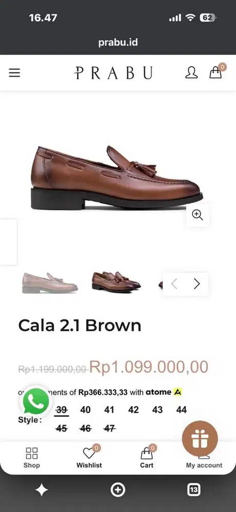 Di jual murah sepatu kulit merk mario minardi