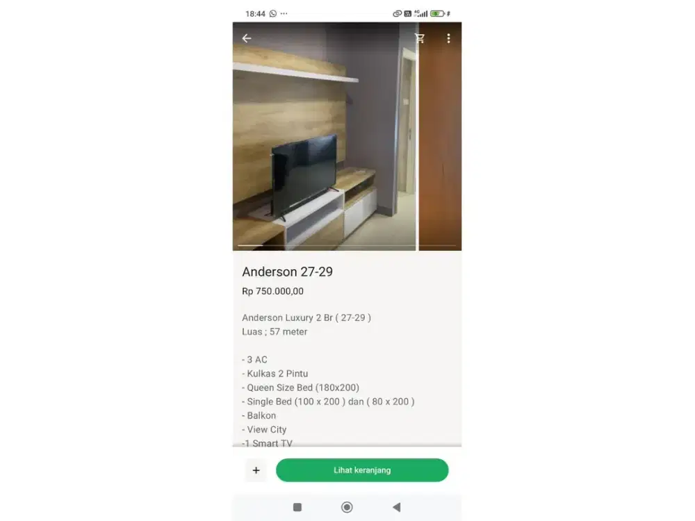 Disewakan bulanan apartemen anderson 2 BR full furnish cantik