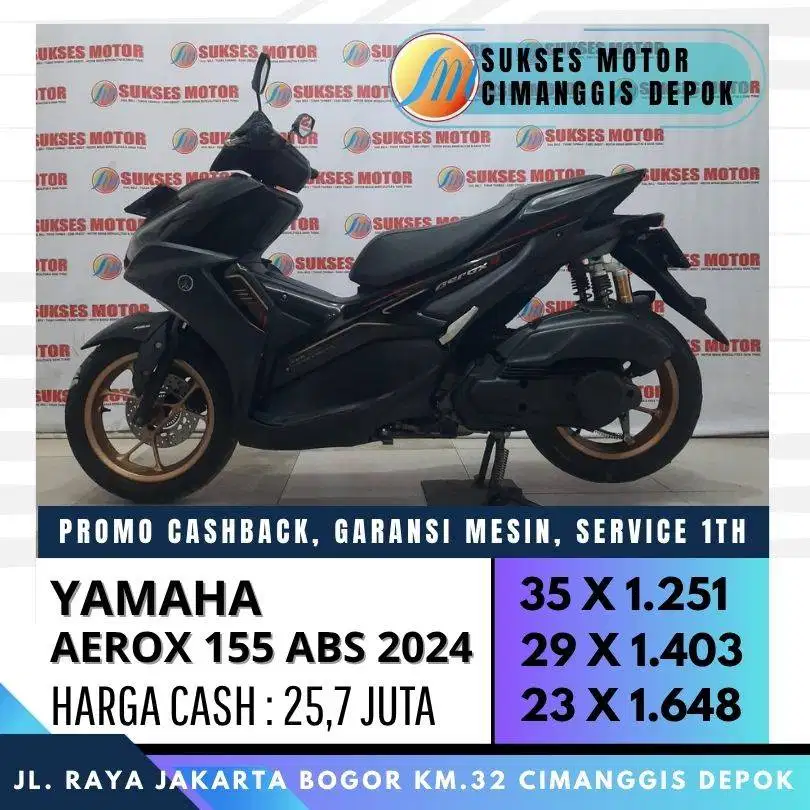 YAMAHA NEW AEROX 155 C ABS 2024 MULUS UNIT BERGARANSI CASH KREDIT BISA