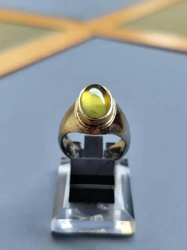 018 Idocrase neon Green dim 14*9*6  ring alpaka sj 8 fenomena giwang