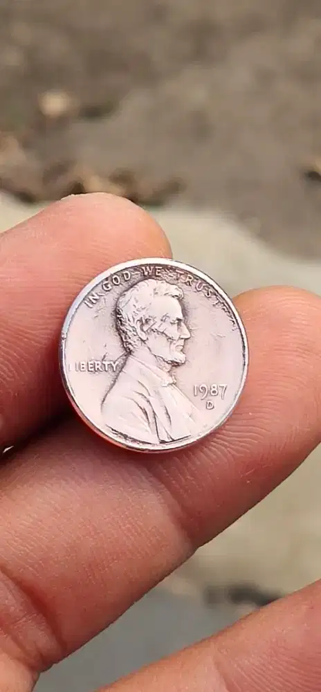 (Harga Net)Coin 1 Cent USA Edisi Abraham Lincoln Memorial Thn 1987