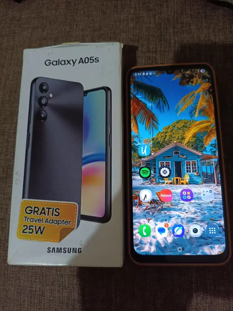 Samsung A05s 6/128, fullset adaptor siap pakai
