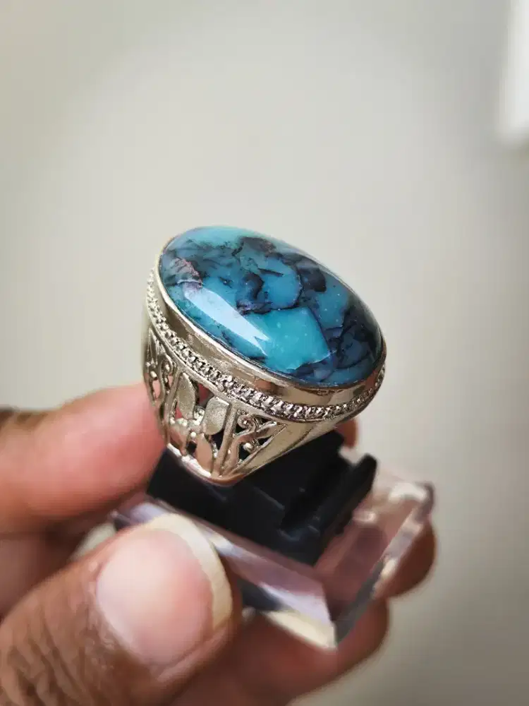 026 Batu Garut Biru Tembaga Cikolak dim 26*17*8 ring alpaka SJ 8 est